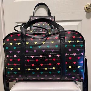 Betsey Johnson “Luv, Betsey” weekender bag wristlet combo